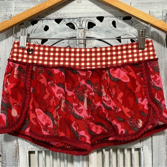 Maaji Red Mesh Semi Sheer Horse Cheeky Swim Cover Shorts NWOT - Picture 1 of 9